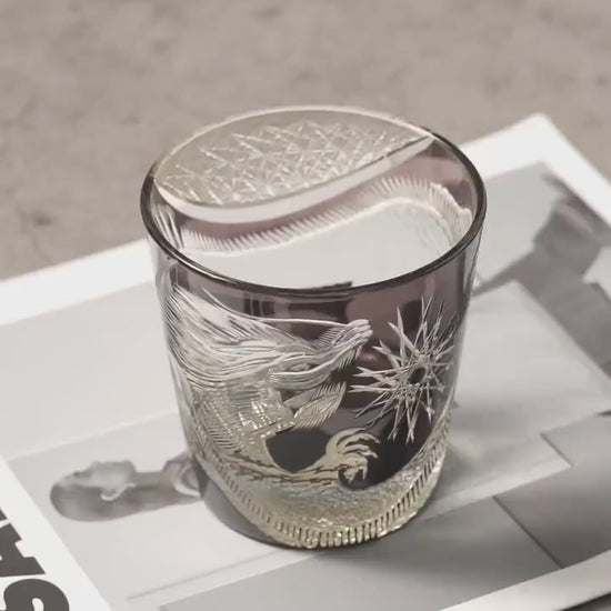 Vitraelle Hand-Cut Dragon Whiskey Glass video 1