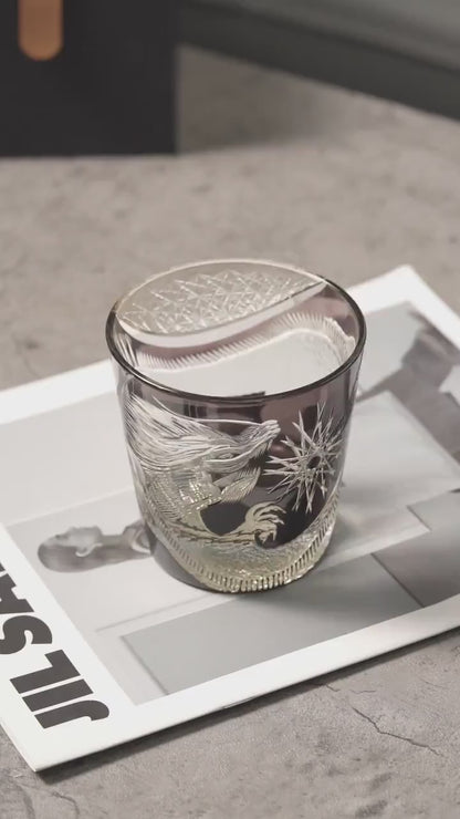 Vitraelle Hand-Cut Dragon Whiskey Glass video 1