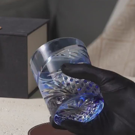 Vitraelle Vintage Kiriko Blue Crystal Whisky Glass video 1