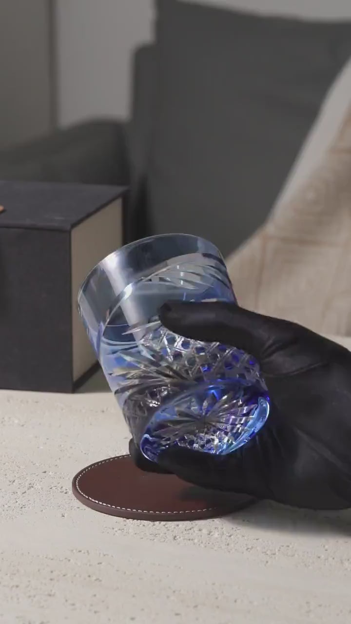 Vitraelle Vintage Kiriko Blue Crystal Whisky Glass video 1