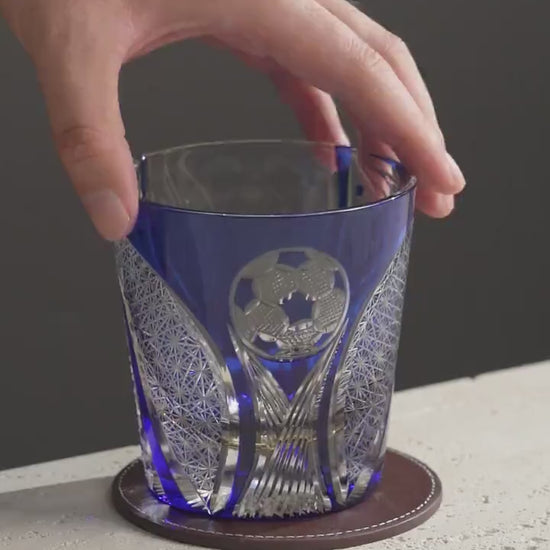 Vitraelle Hand-Cut Soccer Ball Engraved Whiskey Glass video 1