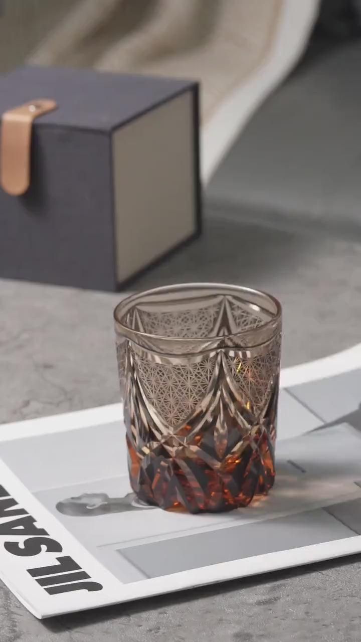 Vitraelle Hand Cut Black Crystal Whisky Glasses video 1