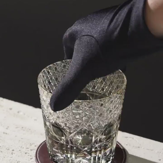 Vitraelle Hand-Carved Blue Gem Crystal Whiskey Tumbler video 1