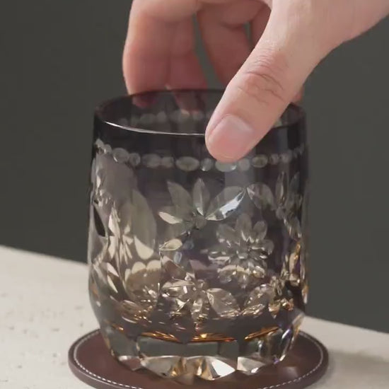 Vitraelle Engraved Crystal Petal Whiskey Glass video 1