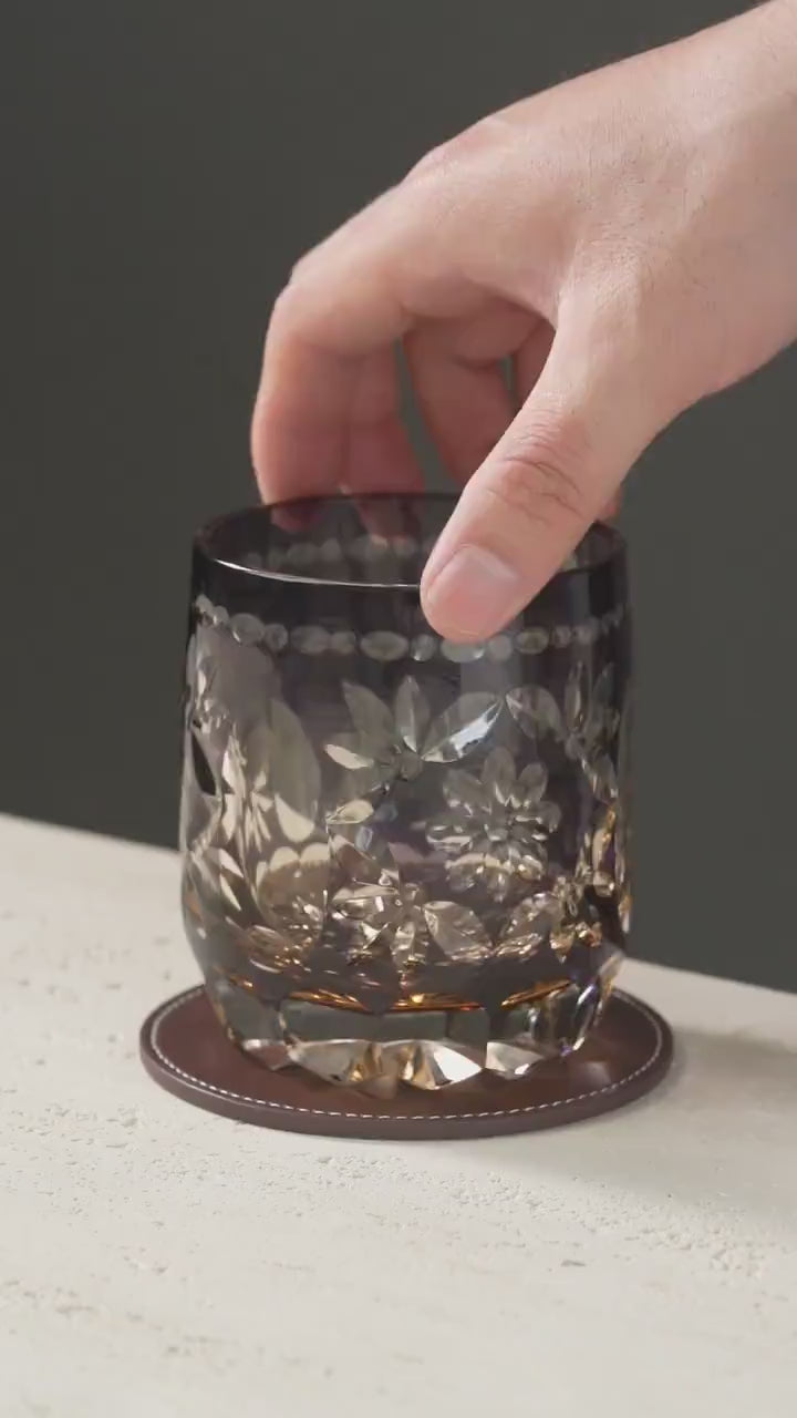 Vitraelle Engraved Crystal Petal Whiskey Glass video 1
