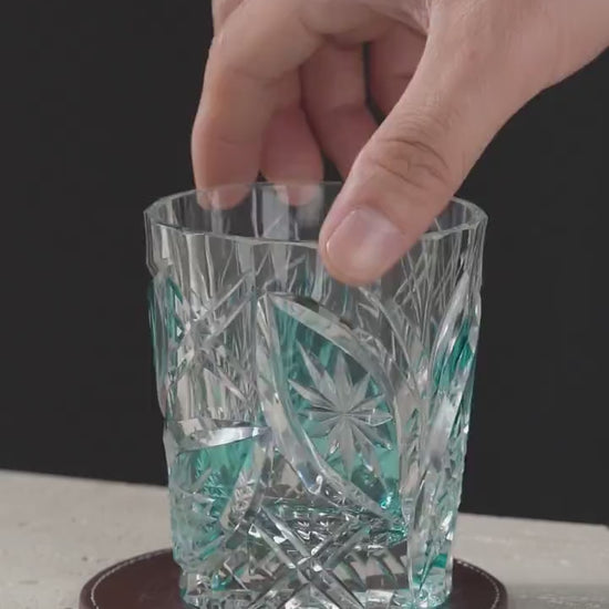Vitraelle Green Leaf Crystal Whiskey Glass video 1