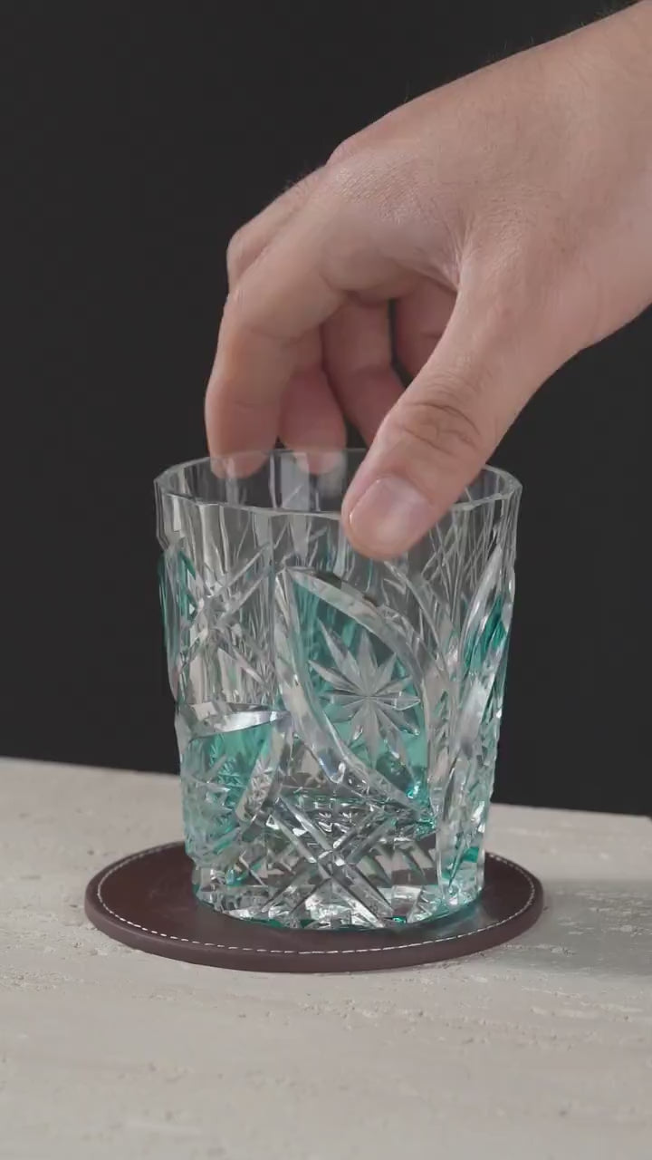 Vitraelle Green Leaf Crystal Whiskey Glass video 1