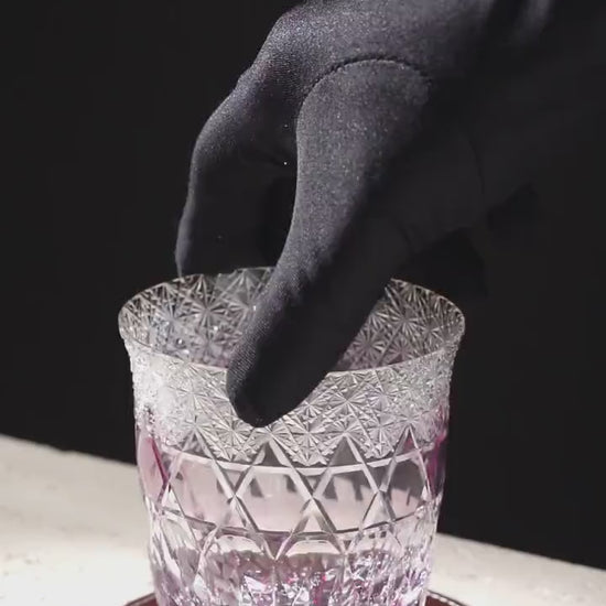 Vitraelle Hand-Carved Pink Whiskey Glass video 1