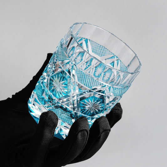 Vitraelle Satsuma Kiriko Kagome Whiskey Tumbler image 1