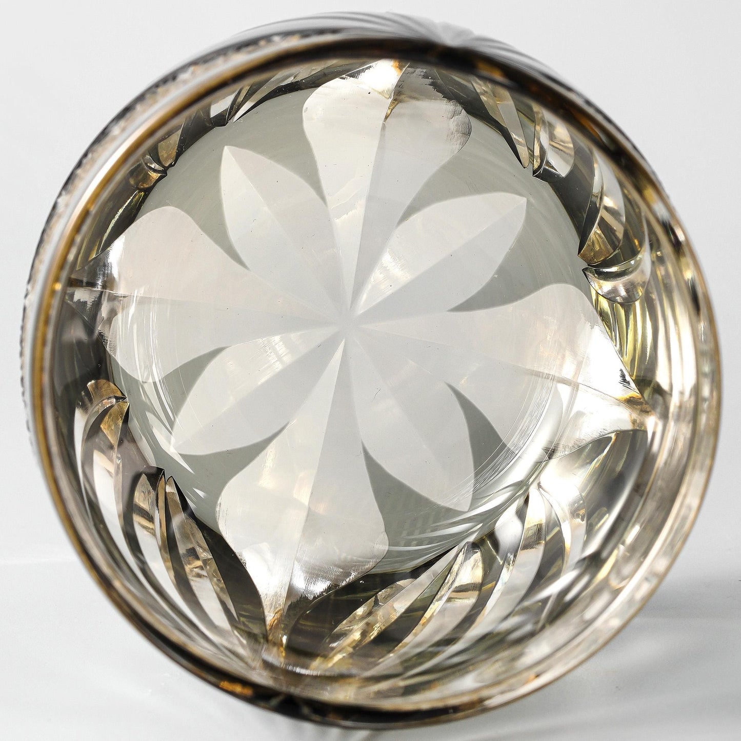 Vitraelle Vintage Amber Gray Crescent Whiskey Glass image 7