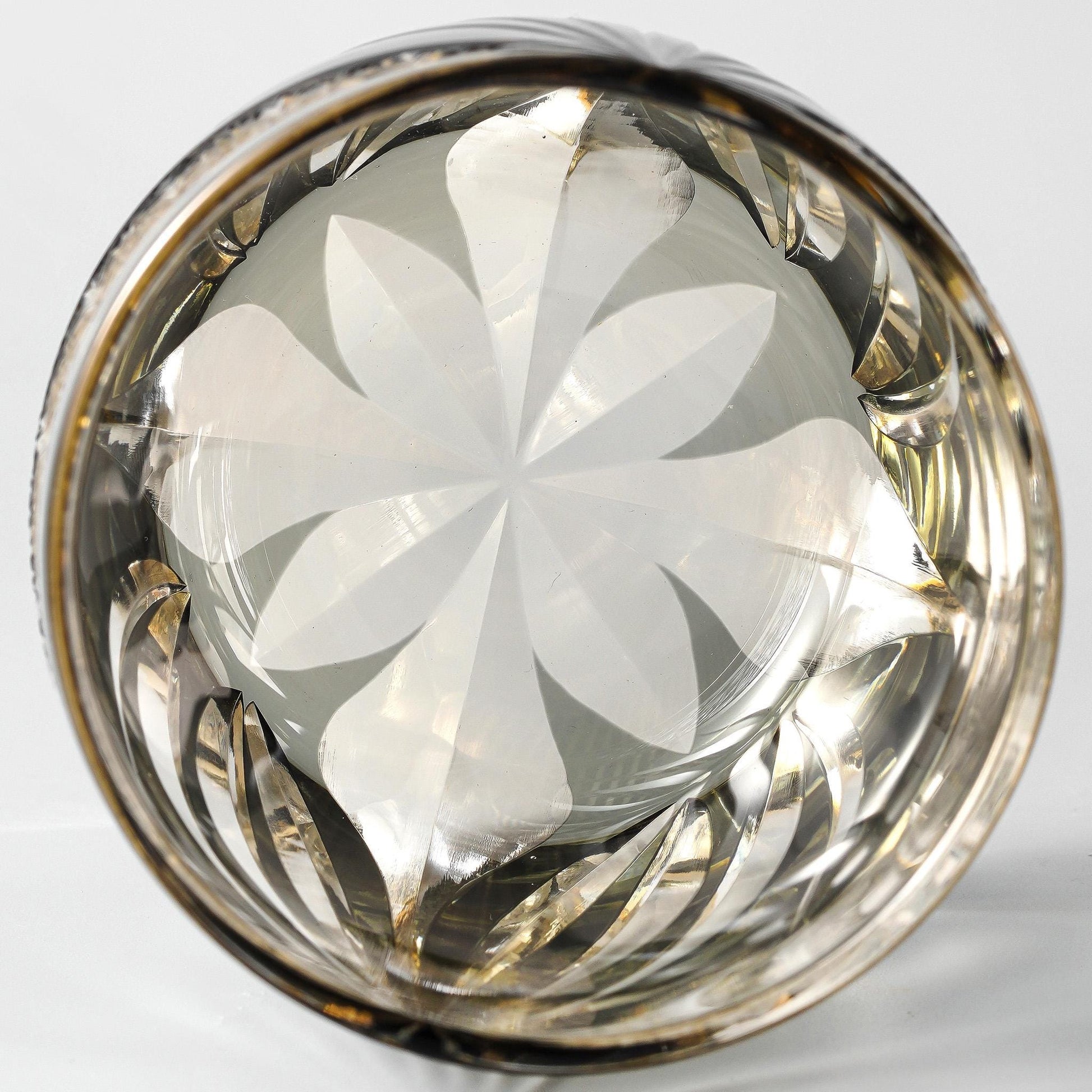 Vitraelle Vintage Amber Gray Crescent Whiskey Glass image 7