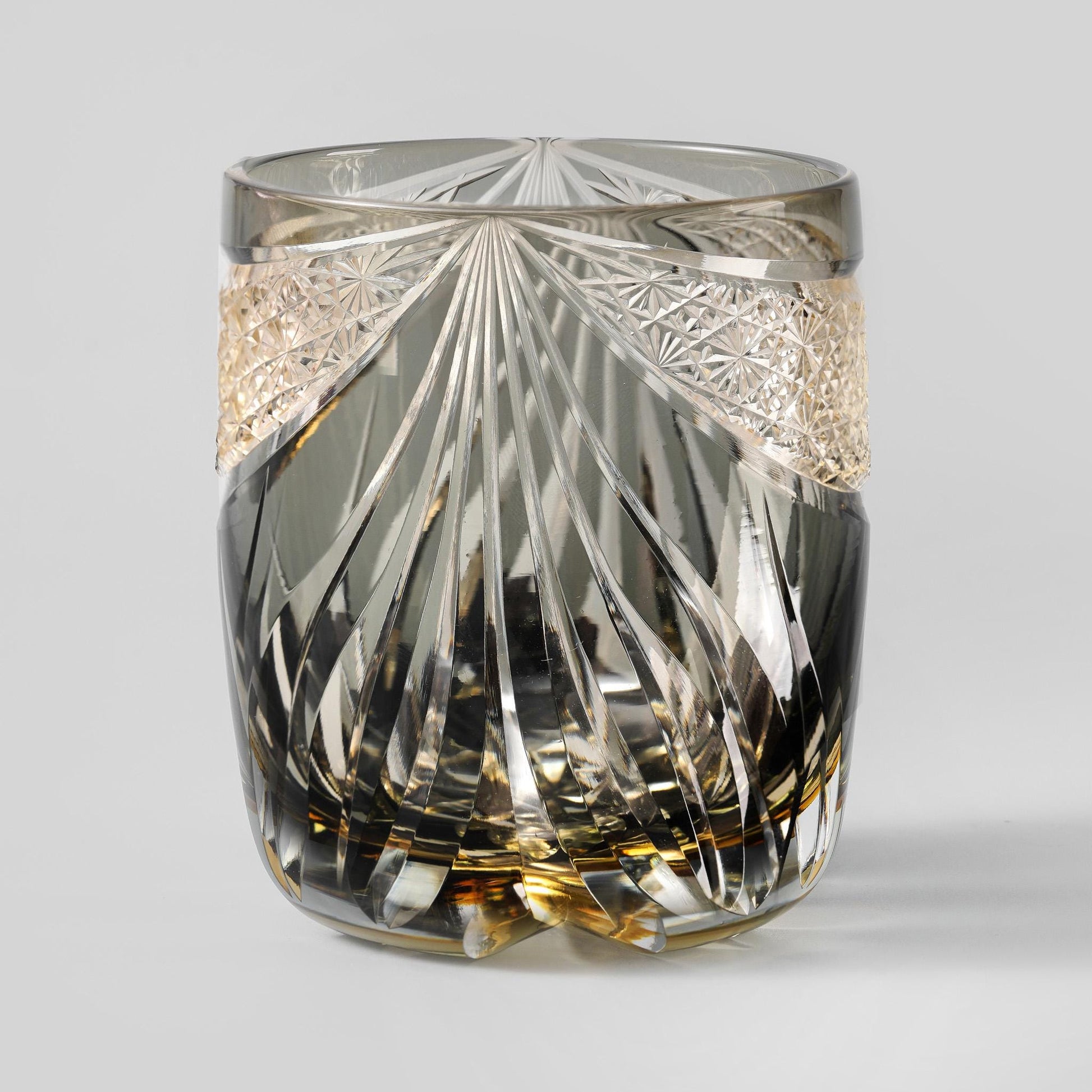 Vitraelle Vintage Amber Gray Crescent Whiskey Glass image 8
