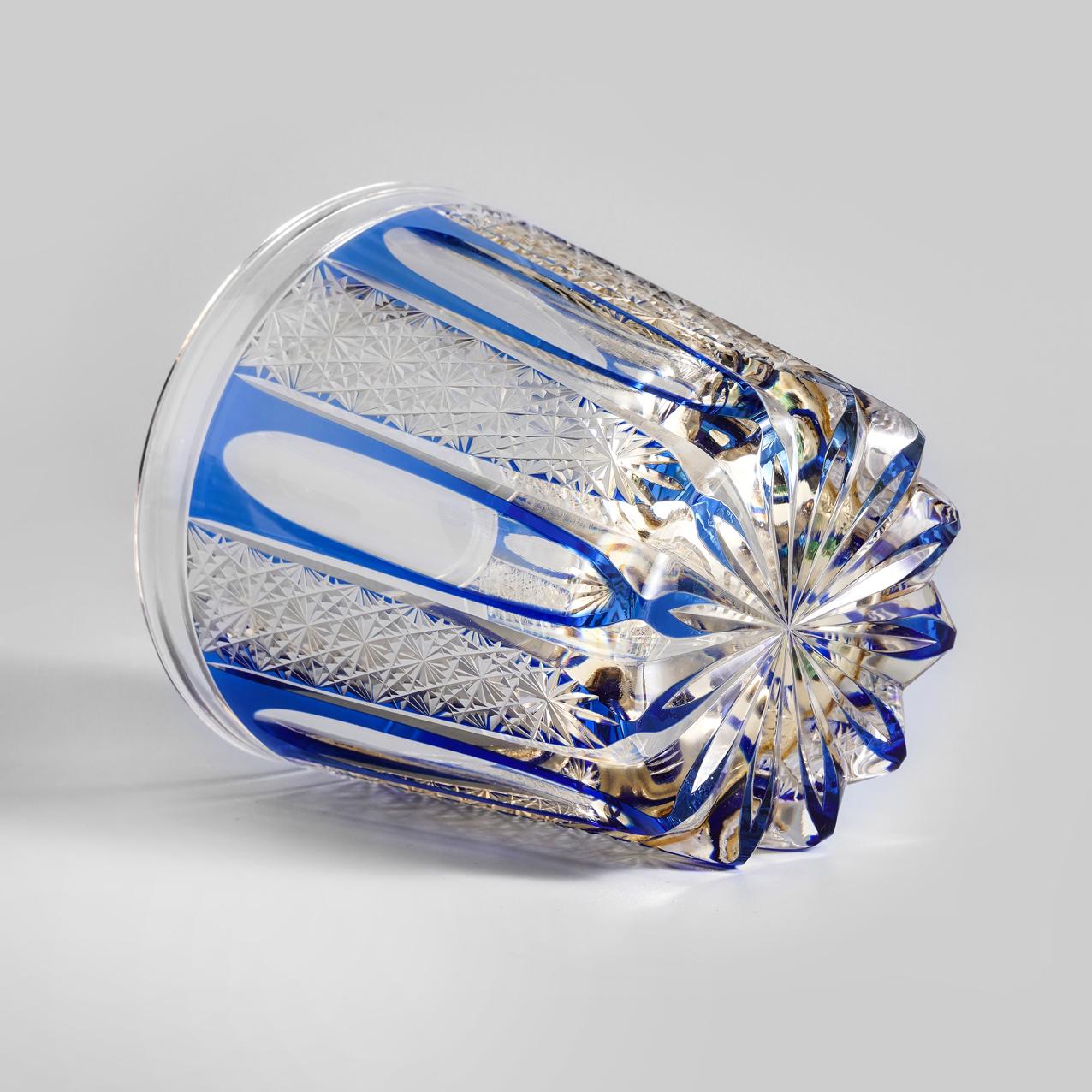 lovecove Vintage Blue Striped Whiskey Glass image 3