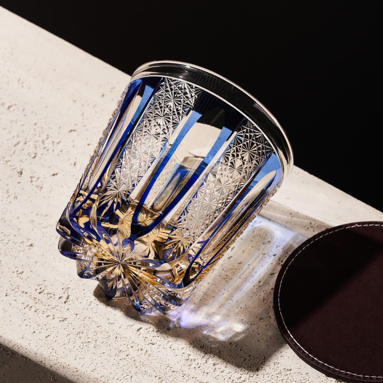 lovecove Vintage Blue Striped Whiskey Glass image 4