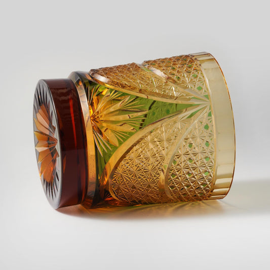 Vitraelle Vintage Engraved Amber Whiskey Glass image 1