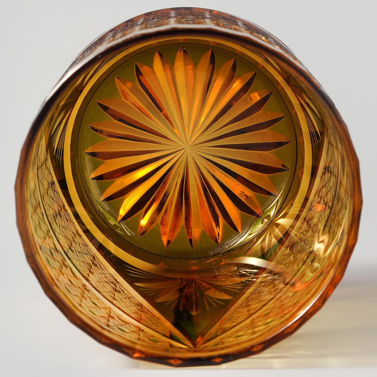 lovecove Vintage Engraved Amber Whiskey Glass image 2