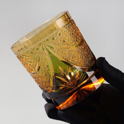 lovecove Vintage Engraved Amber Whiskey Glass image 3