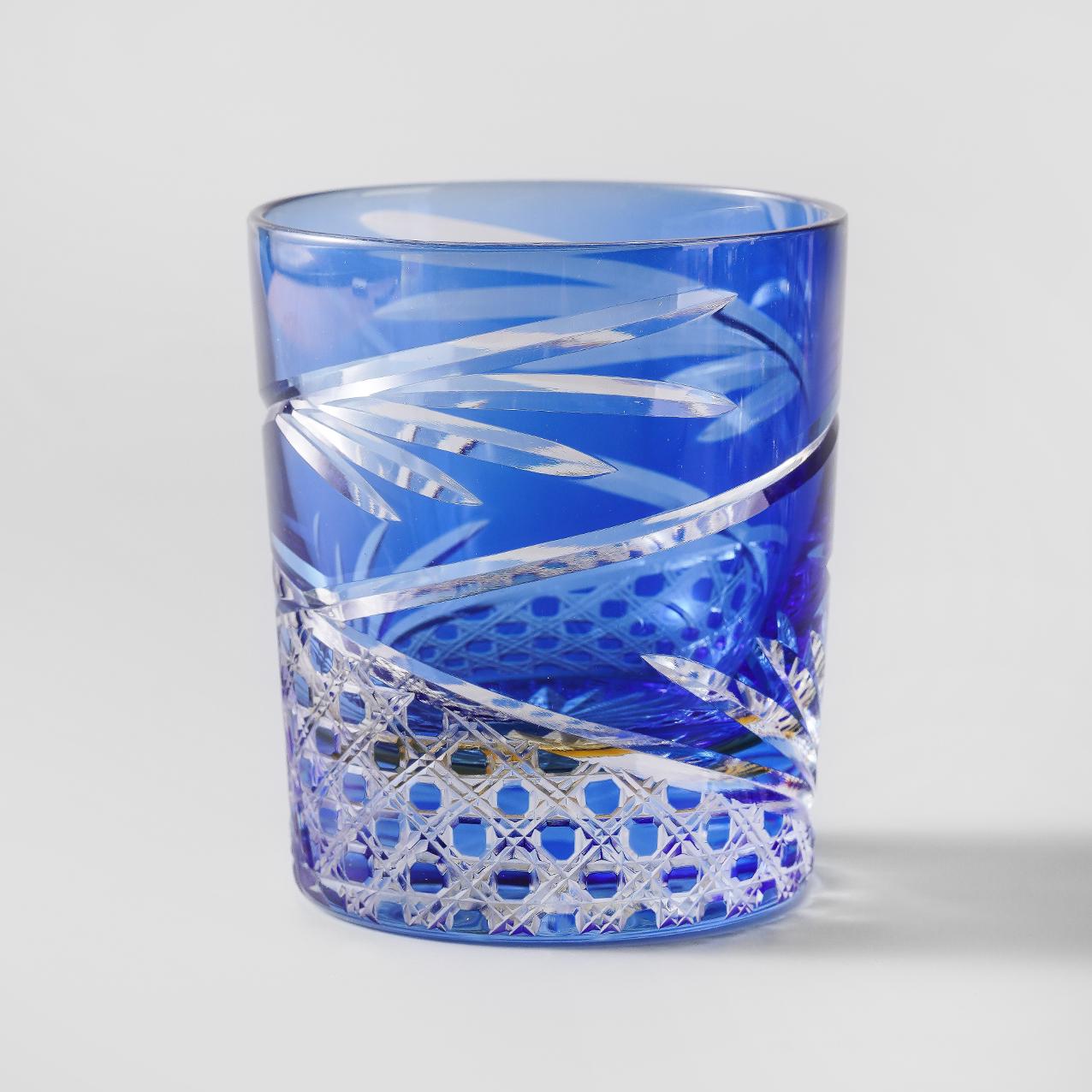 lovecove Vintage Kiriko Blue Crystal Whisky Glass image 2