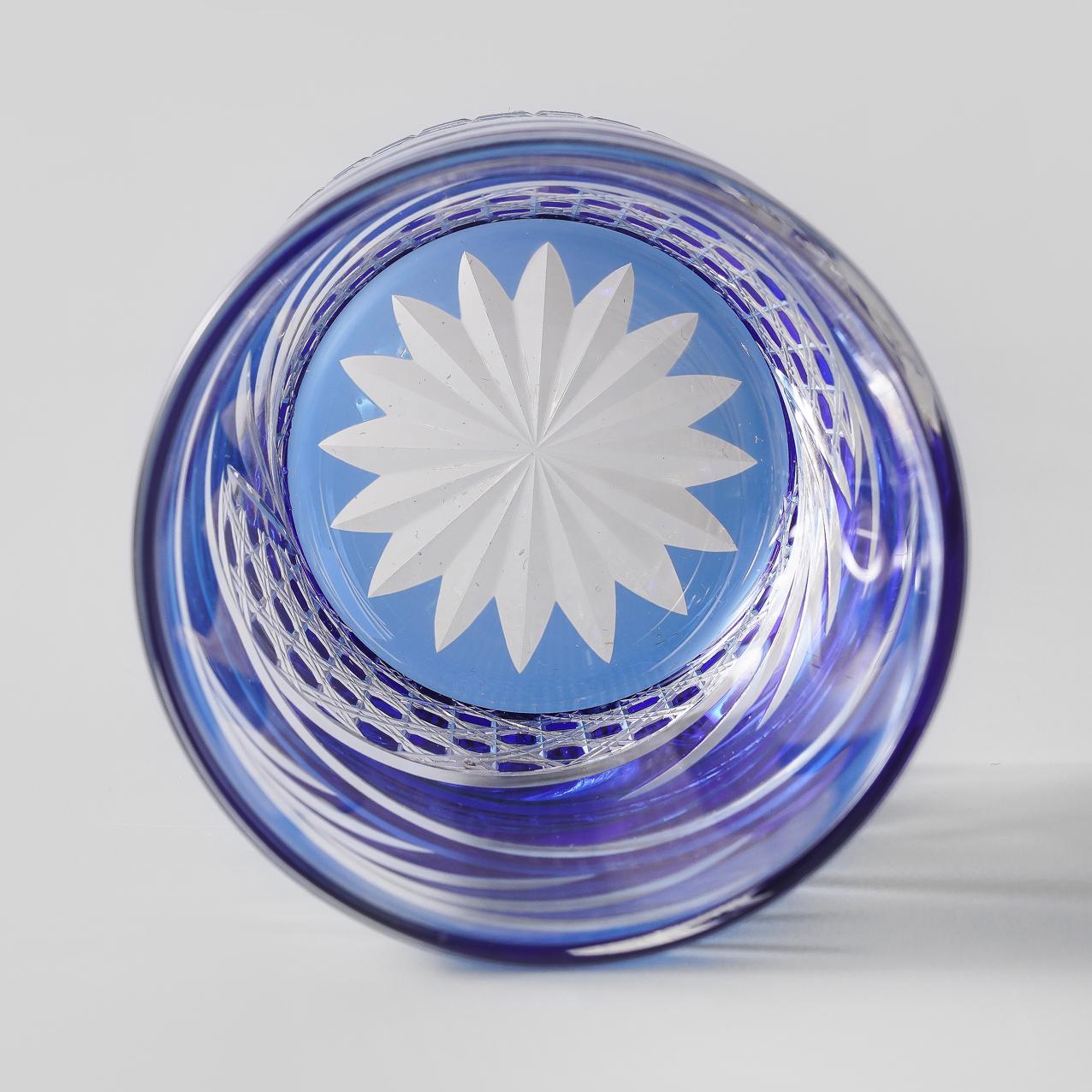 lovecove Vintage Kiriko Blue Crystal Whisky Glass image 8