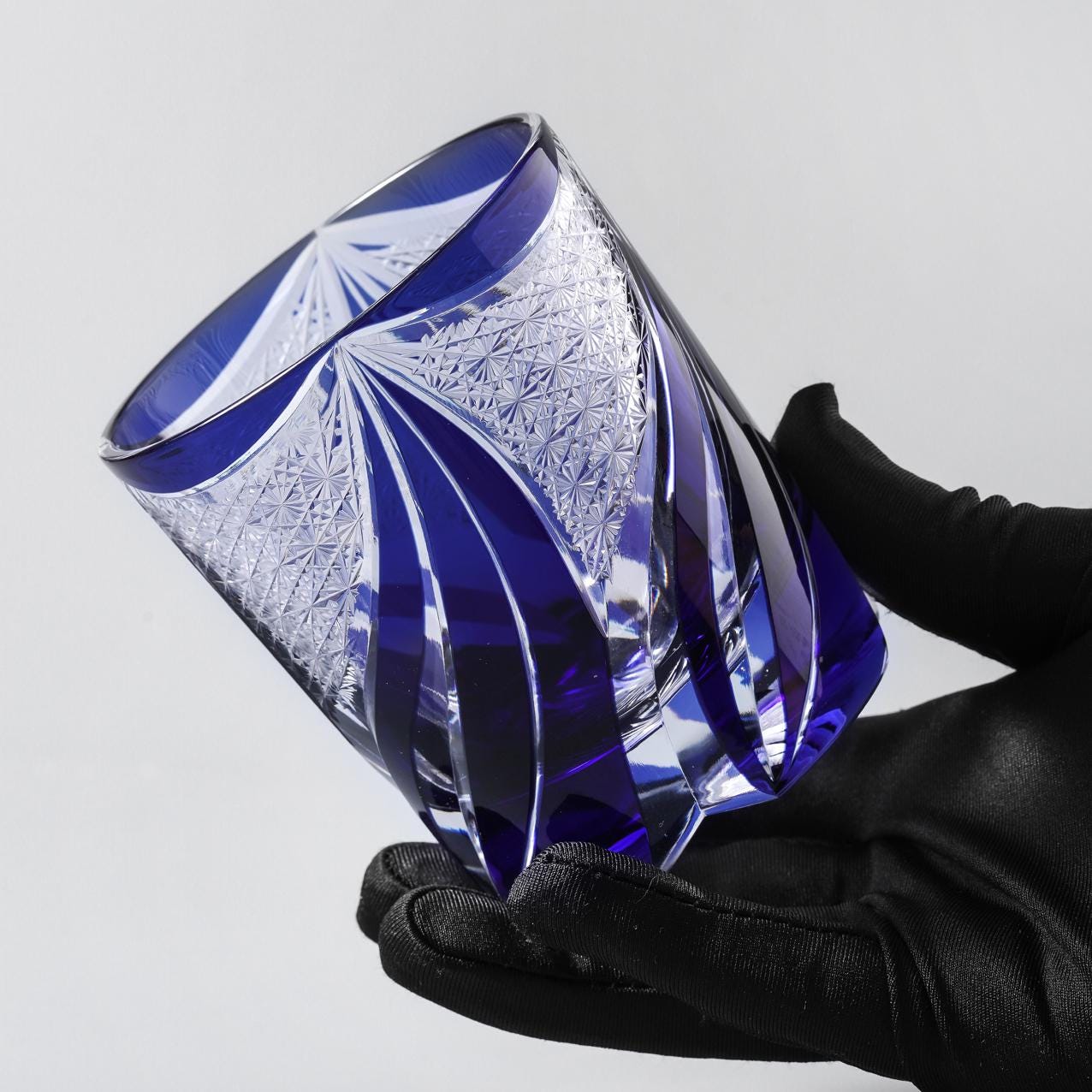 lovecove Vintage Kiriko Blue Flame Whiskey Glass image 4