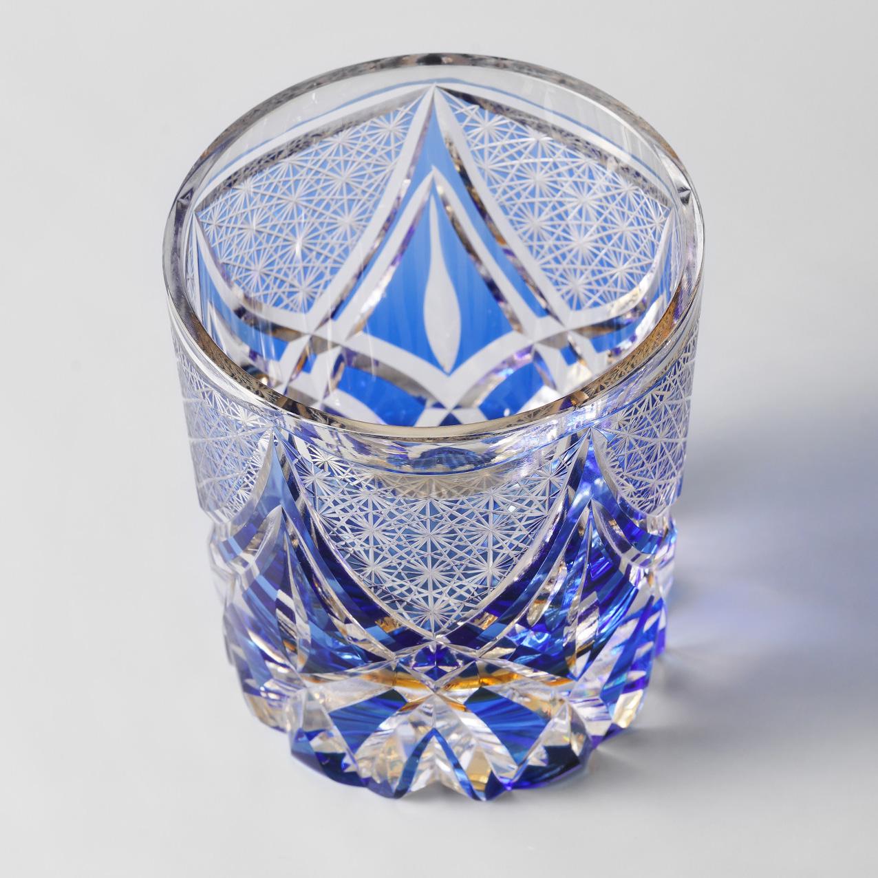 lovecove Vintage Kiriko Blue Whisky Crystal Glass image 2