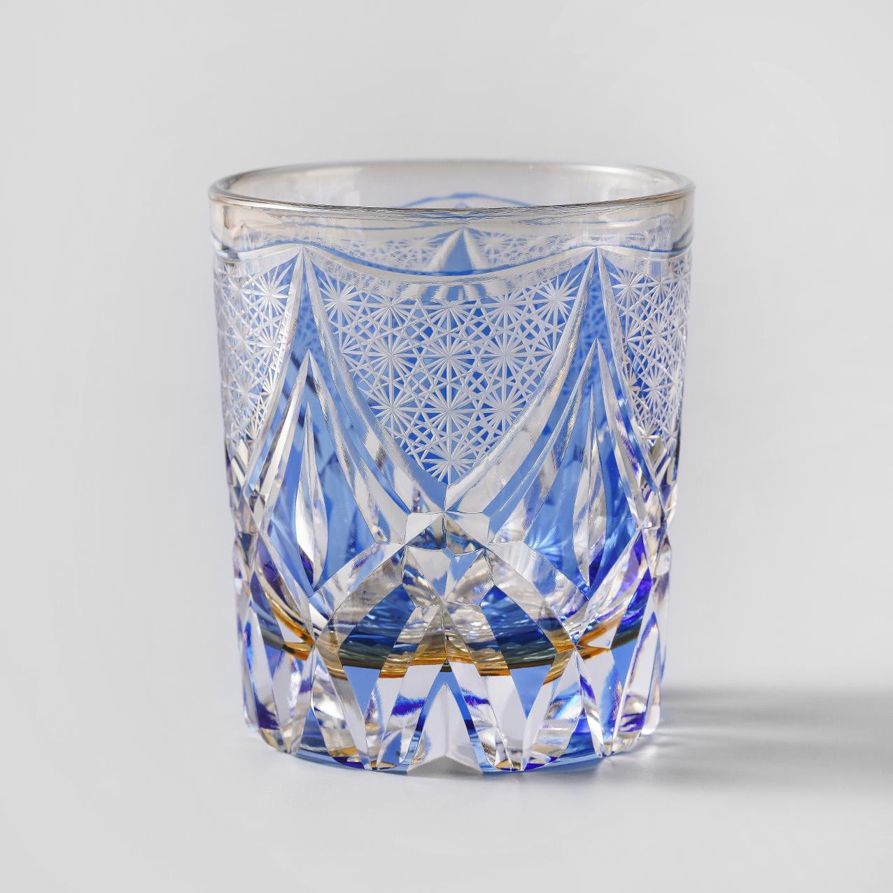 lovecove Vintage Kiriko Blue Whisky Crystal Glass image 5