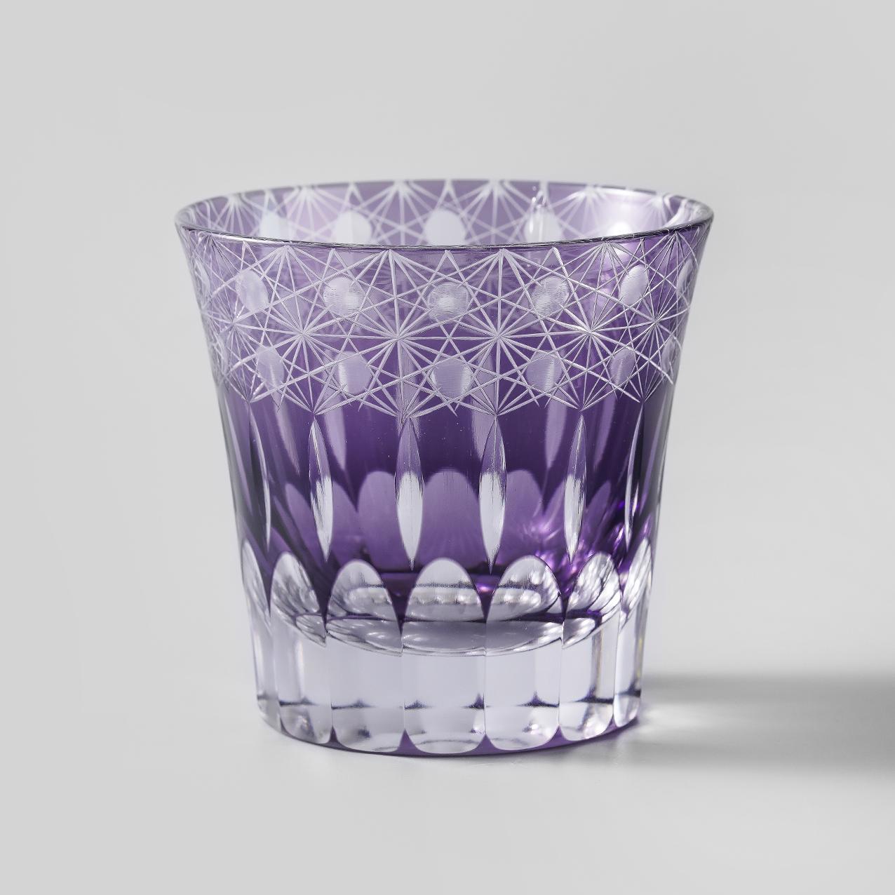 lovecove Vintage Kiriko Bourbon Purple Crystal Whisky Glass image 1