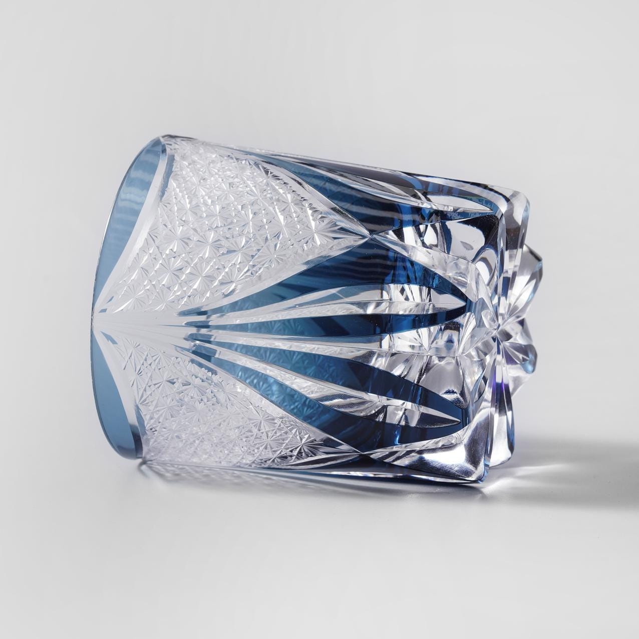 lovecove Vintage Kiriko Dark Blue Crystal Whisky Glass image 6