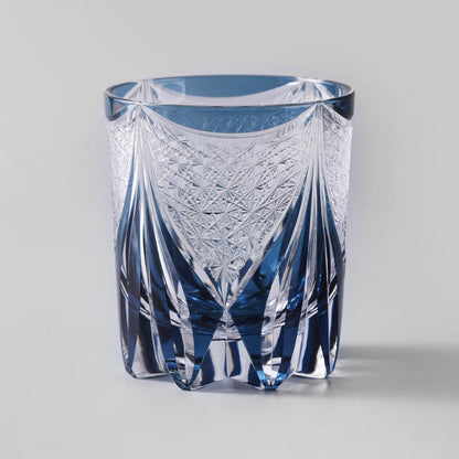 lovecove Vintage Kiriko Dark Blue Crystal Whisky Glass image 8