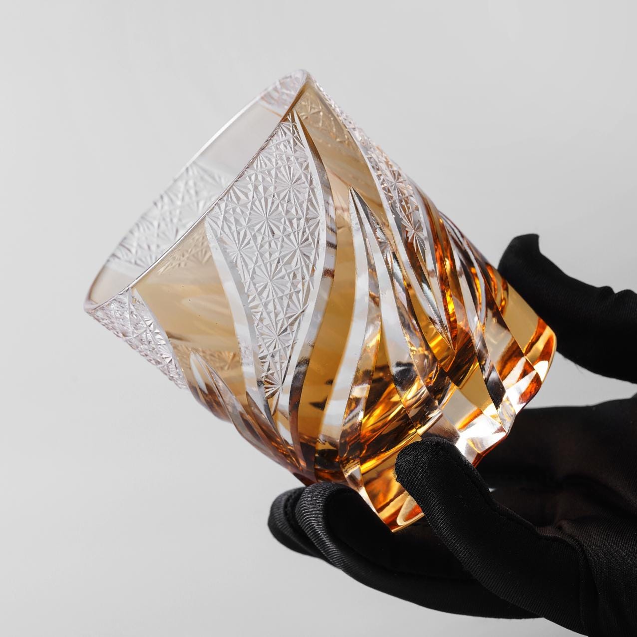 Vitraelle Vintage Kiriko Golden Flame Whiskey Glass image 4