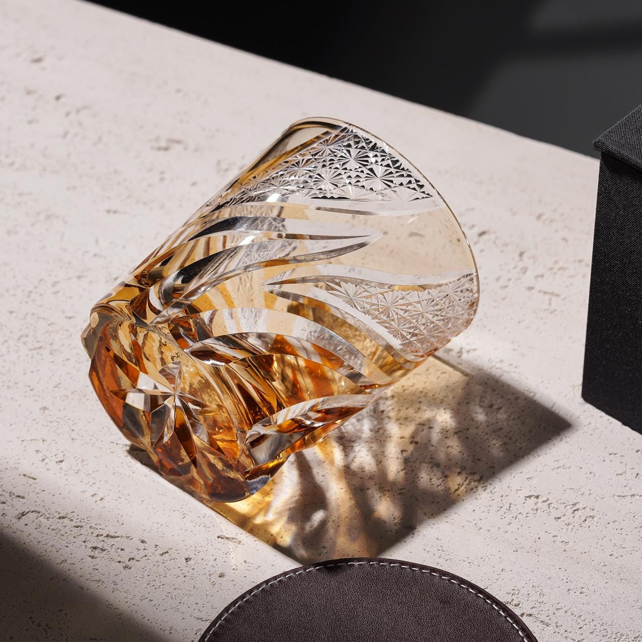 Vitraelle Vintage Kiriko Golden Flame Whiskey Glass image 7