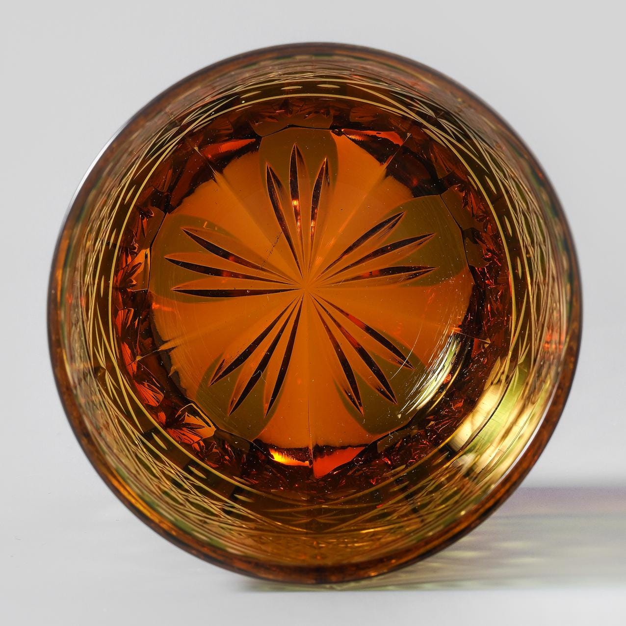 lovecove Vintage Kiriko Green Crystal Whisky Glass image 9