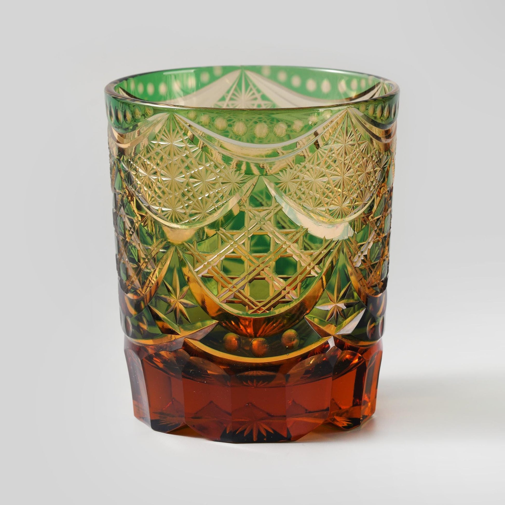 lovecove Vintage Kiriko Green Crystal Whisky Glass image 10