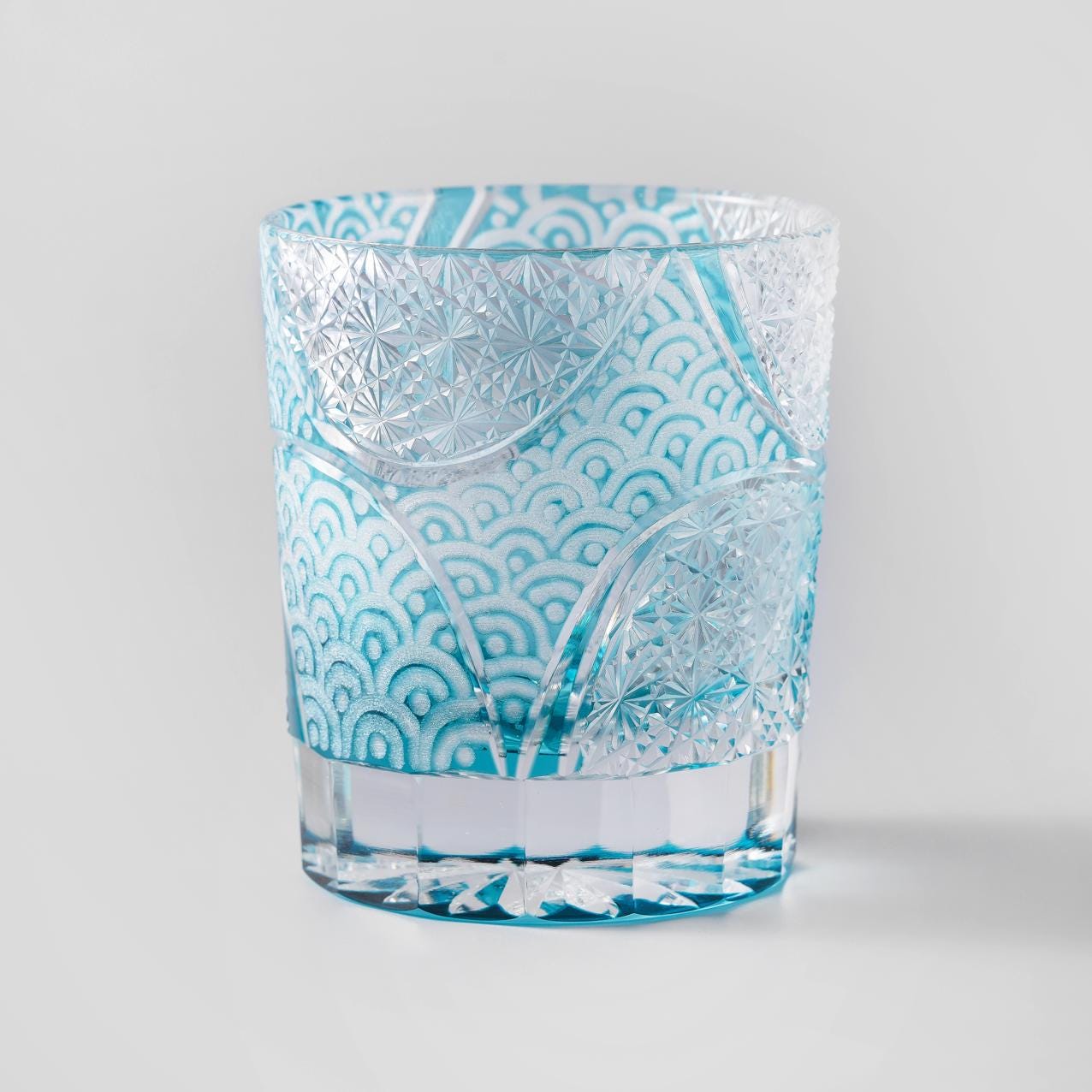 Vitraelle Vintage Kiriko Ink Blue Cloud Crystal Whisky Glass image 1