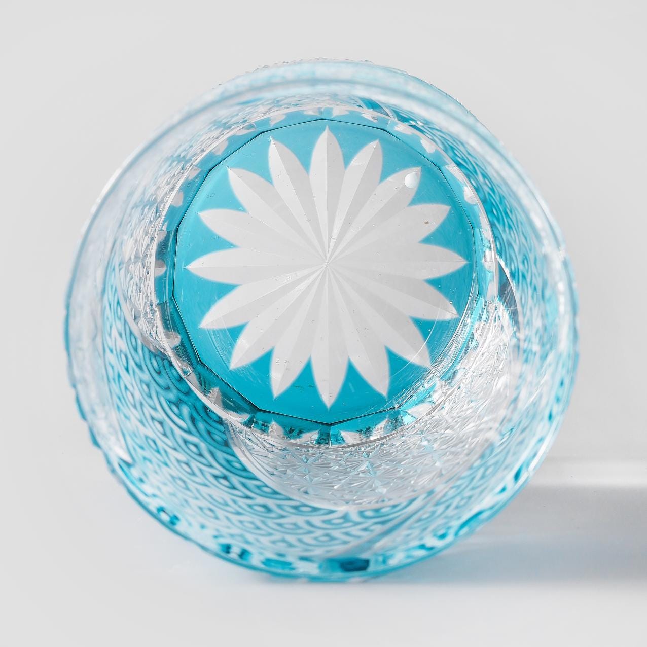 Vitraelle Vintage Kiriko Ink Blue Cloud Crystal Whisky Glass image 2