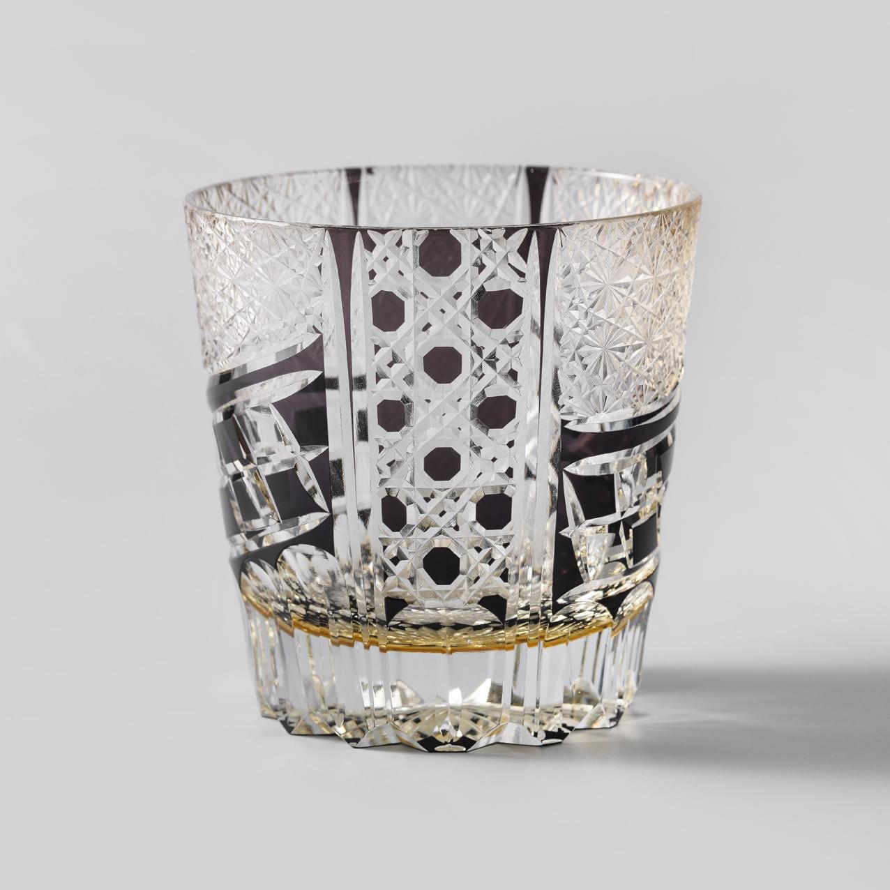 Vitraelle Vintage Kiriko Luxury Black Amber Crystal Whisky Glasses image 9