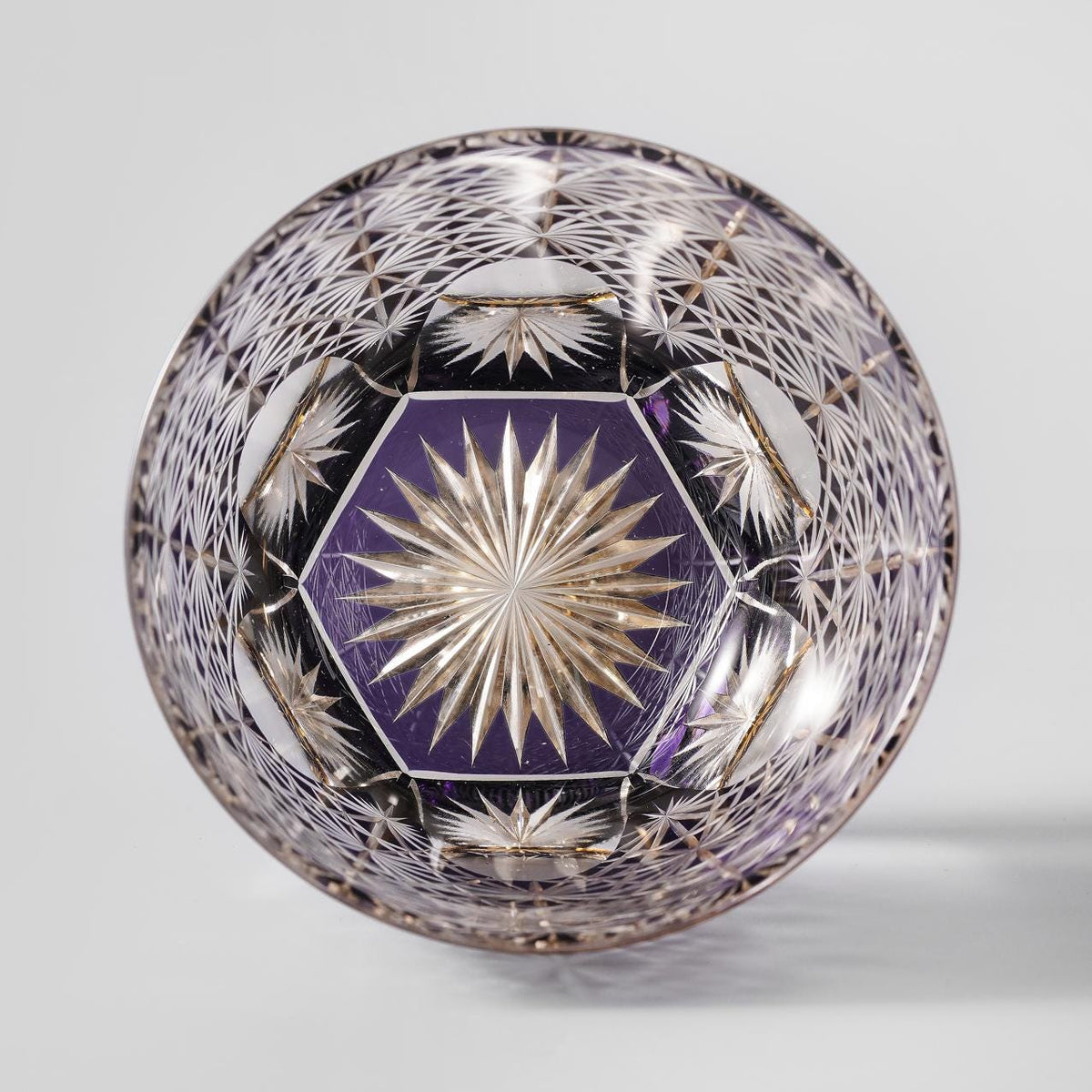 lovecove Vintage Kiriko Luxury Purple Crystal Whisky Rocks Glass image 4