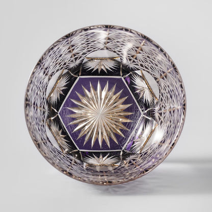 lovecove Vintage Kiriko Luxury Purple Crystal Whisky Rocks Glass image 4