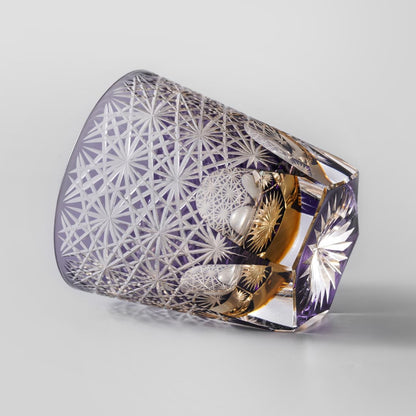 lovecove Vintage Kiriko Luxury Purple Crystal Whisky Rocks Glass image 6