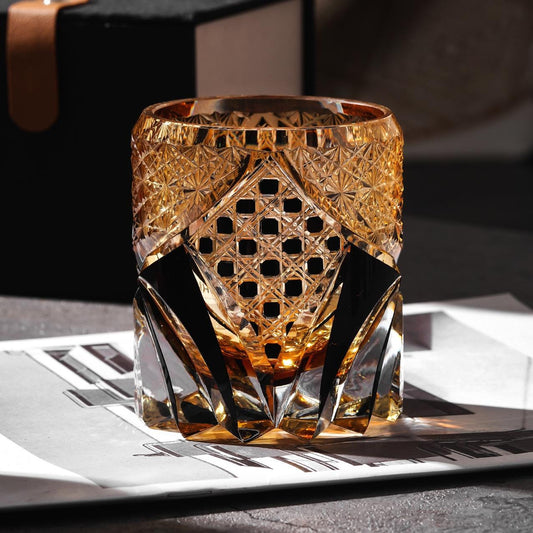 lovecove Vintage Style Amber Whiskey Glass image 1