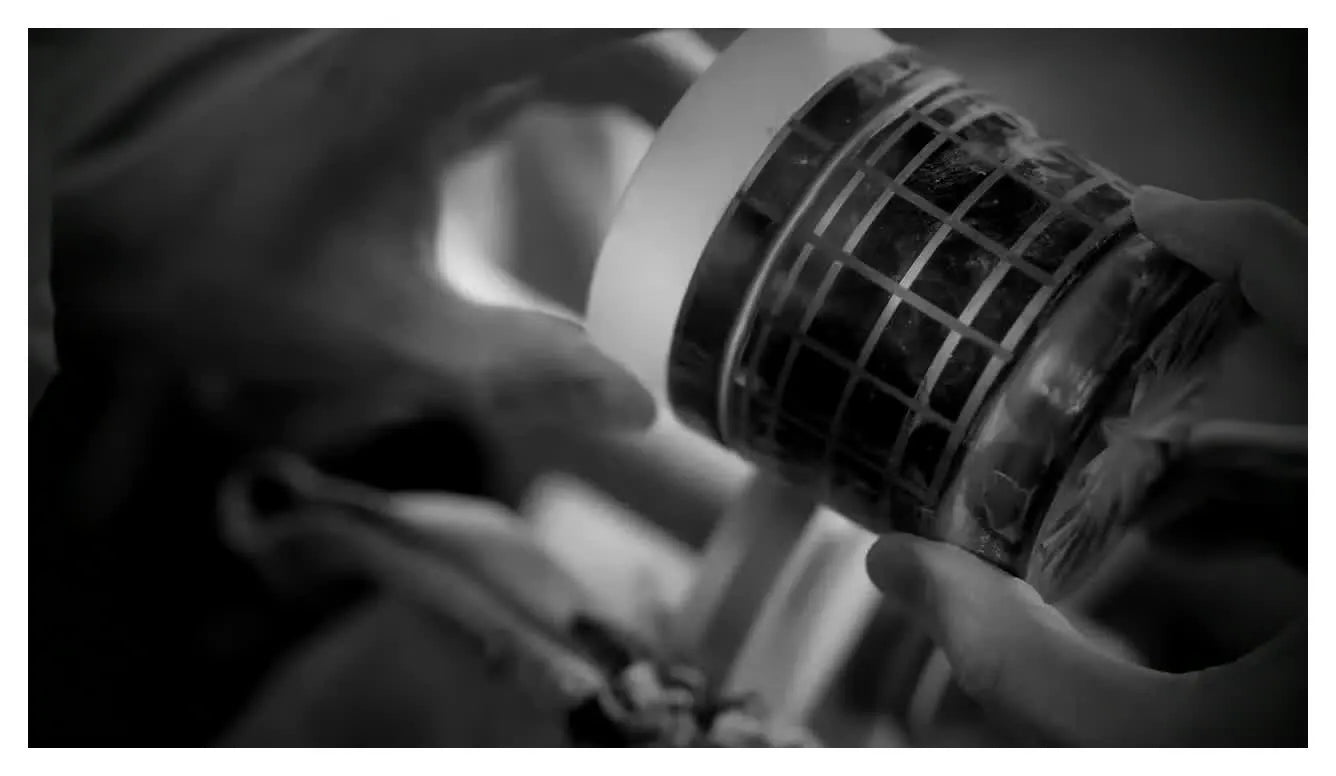 Faceting — patterns drawn by hand.