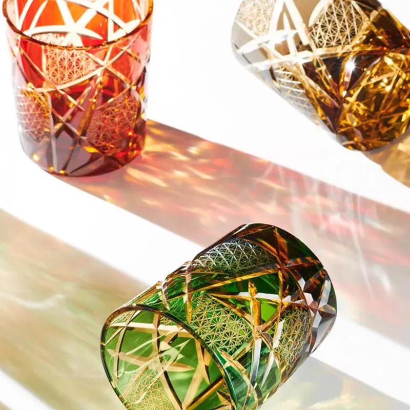 Geometric cut-glass detail